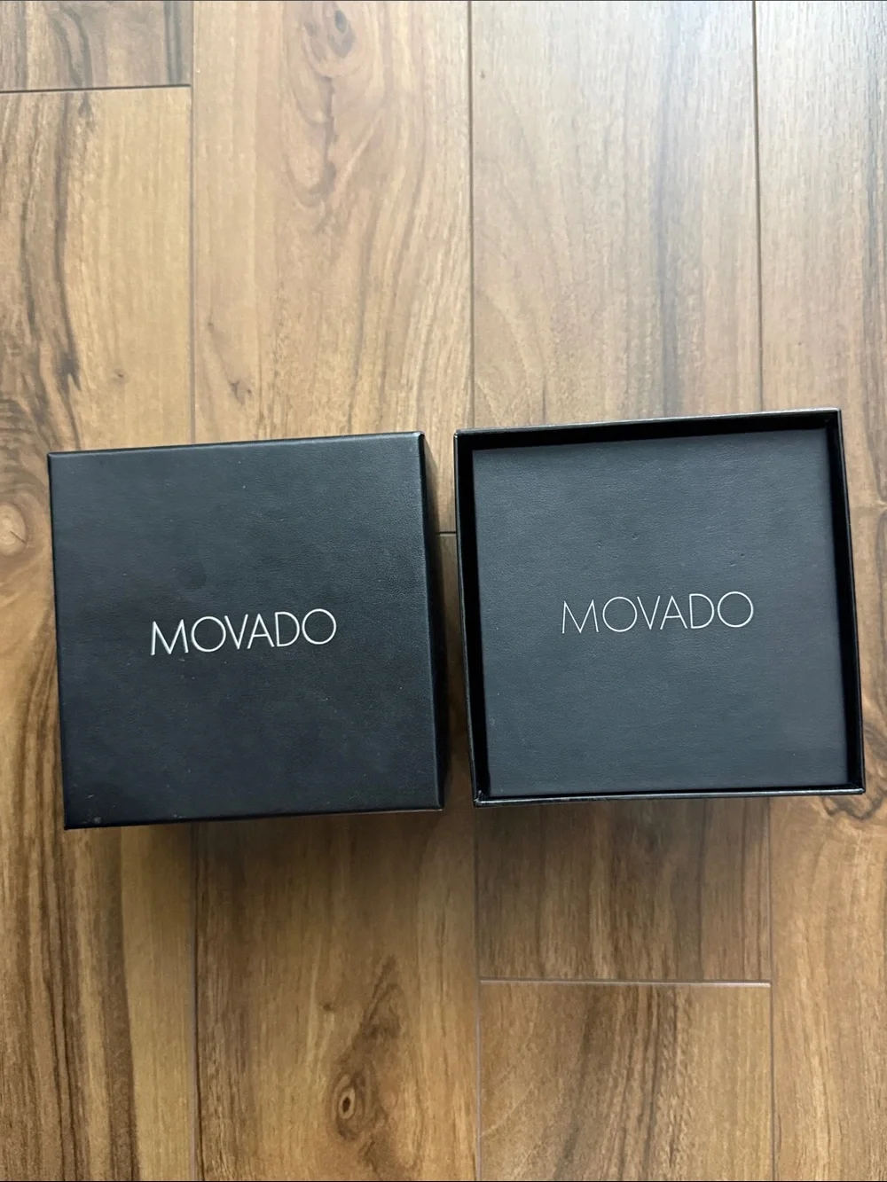 Movado Black Watch Gift Box with White Logo